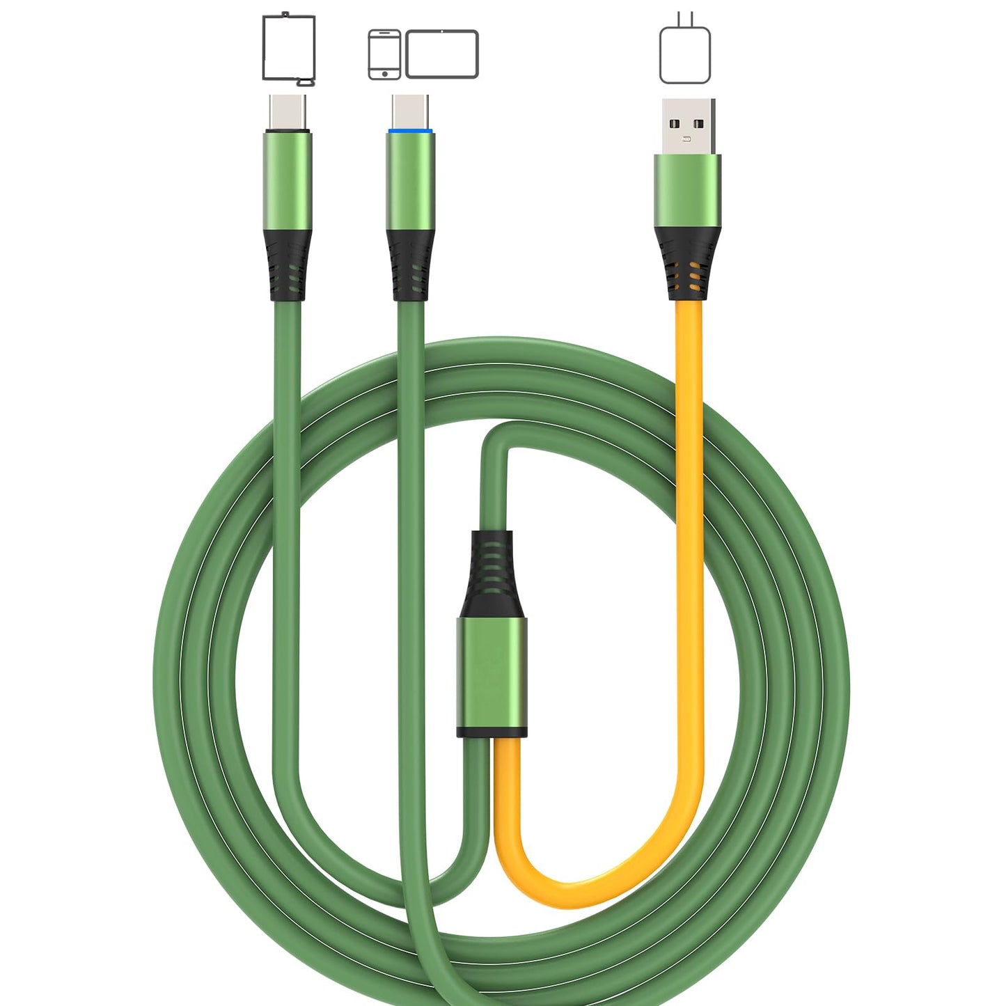 COOLSELL OTG DAC Cable for PA Speaker, USB C Microphone Cable (Green-USB C Version(16.6ft))