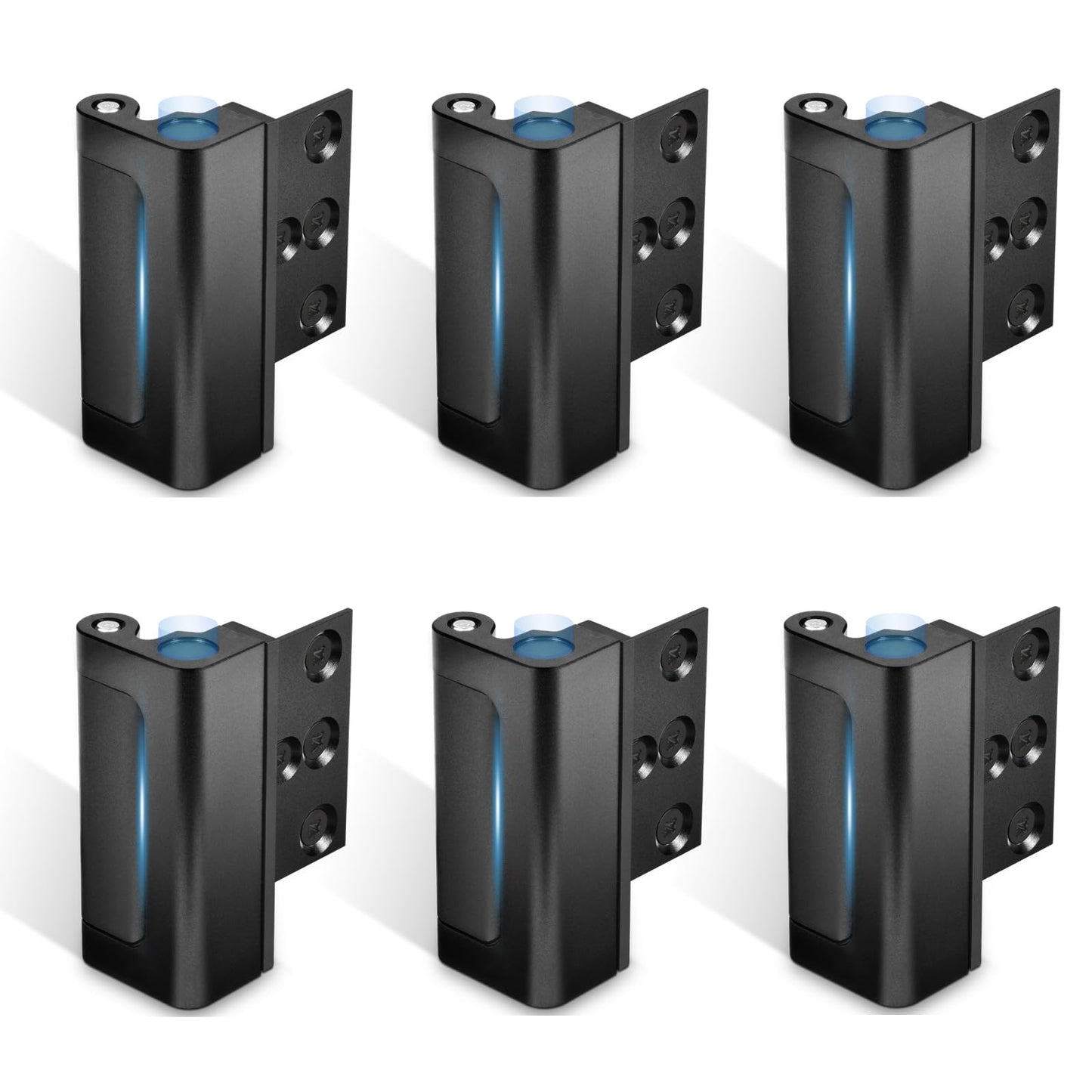 Steinwhale 6Pack Home Security Door Reinforcement Lock, Childproof Safety Door Lock Latch Inside Stopper, Add High Security to Prevent Home Unauthorized Entry, Aluminum Construction Finish Black