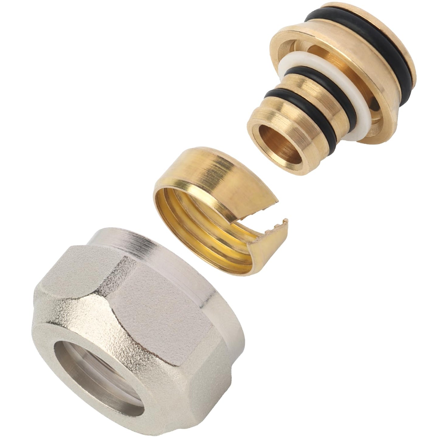 AB 10 Pcs 1/2" PEX Manifold Connector Radiant Manifold Adaptor Tubing Nuts for Branch Ports Plumbing Fittings for AB/WiseWater 2-12 Loop Manifolds