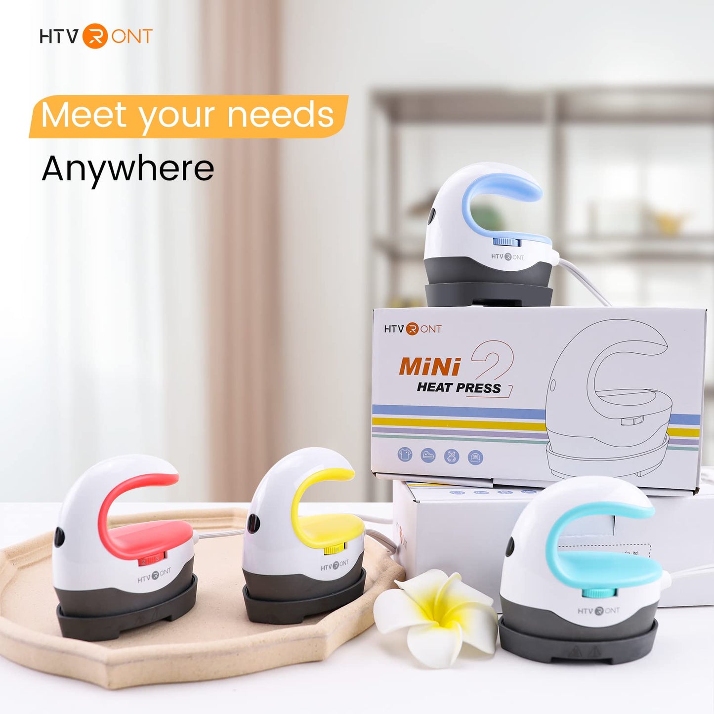 HTVRONT Heat Press Mini Heat Press Machine, Mini Iron for Perler Beads, Small Heat Press Portable Iron Press Machine for T Shirts, Hats, Heating Transfer Projects (Mint)