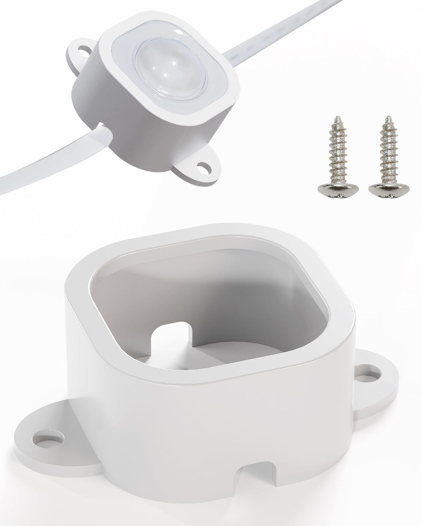 DNShorix Outdoor Light Mounting Clips for Govee H706, 60 Pcs White, Replace 3M Glue, Secure Installation for Govee Pro Permanent Outdoor Lights Extension