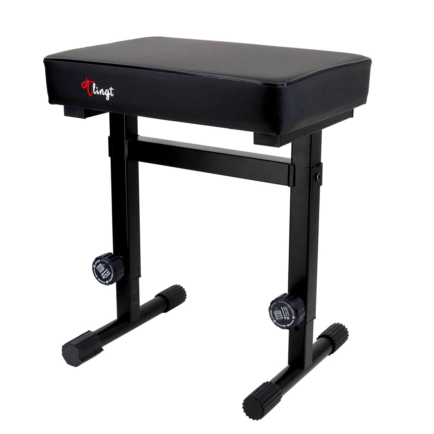 Tlingt Support Tinglt Padded Keyboard Bench -Adjustable Piano Stool with High-Density Foam Cushion for Long Sitting Sessions, Comfortable Seat for Piano, Organ & Digital Keyboard