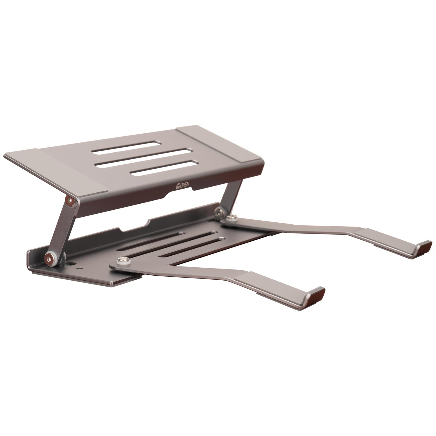 Psitek Aluminum Fold & Laptop Riser Stand 3-in-1 Adjustable, Foldable Cooling Stand with Integrated Storage Box, Ruler and Ultra-Slim Portable Design for MacBook, Tablet, Ipad, Keyboard and All Laptop