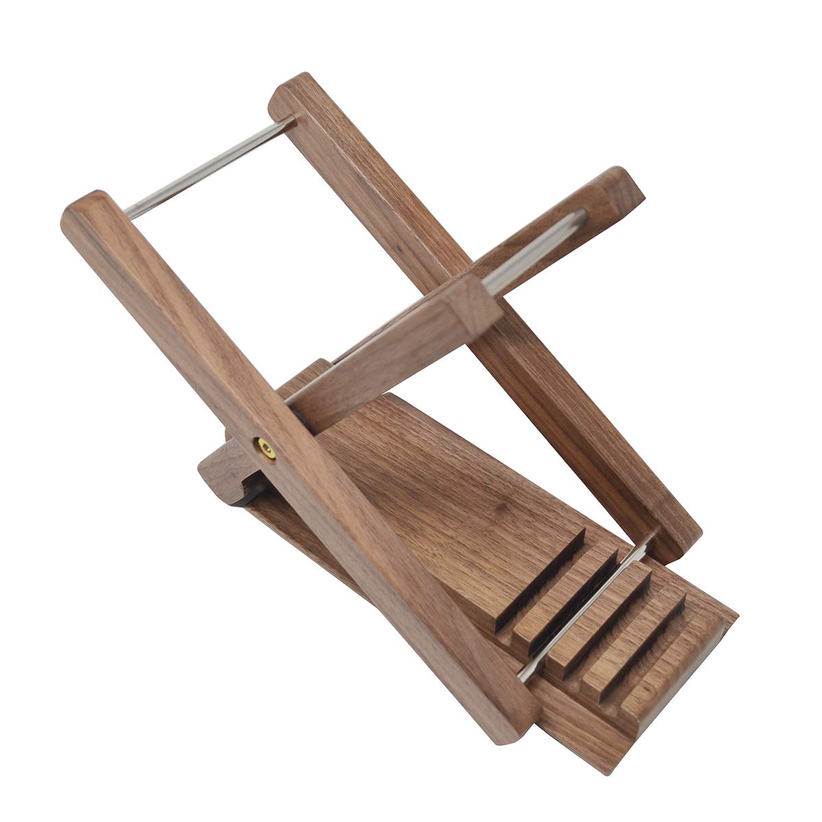 Guitar Foot Stool Black Walnut Solid Wood Guitar Pedal Guitar Foot Rest Stool Pedal 4-Level Adjustable Folding Wood Footstool Pedal