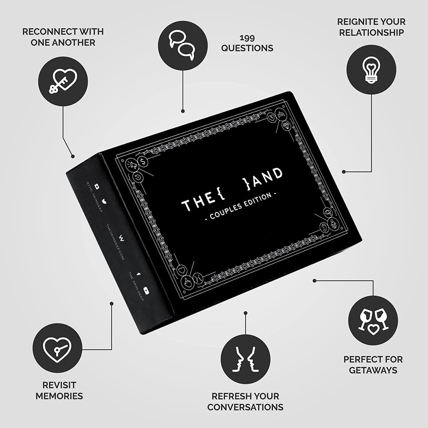 (The and) Couples Edition - 199 Meaningful Conversation Cards for Couples - Questions to Deepen Connection & Build Relationships - Intimate & Romantic Card Game on Date Night by The Skin Deep