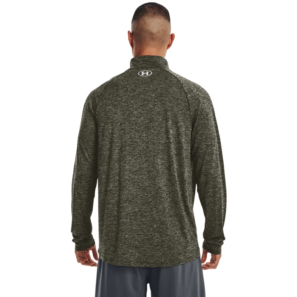 Under Armour Men's Standard Tech 2.0 1/2 Zip, (391) Marine OD Green/Black/White, Medium