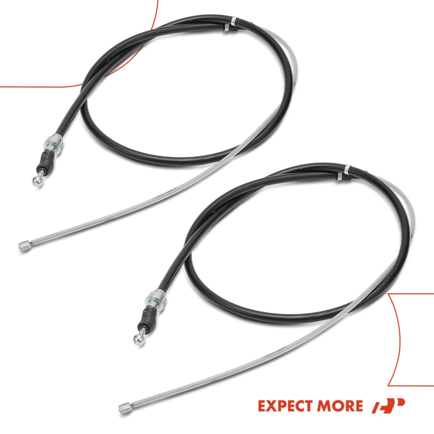 A-Premium Rear Driver and Passenger Side Parking Brake Cable Assembly Compatible with Volkswagen Models: Jetta 2000-2005, Jetta City 2007-2009, Golf, Golf City, Beetle, 2-PC Set