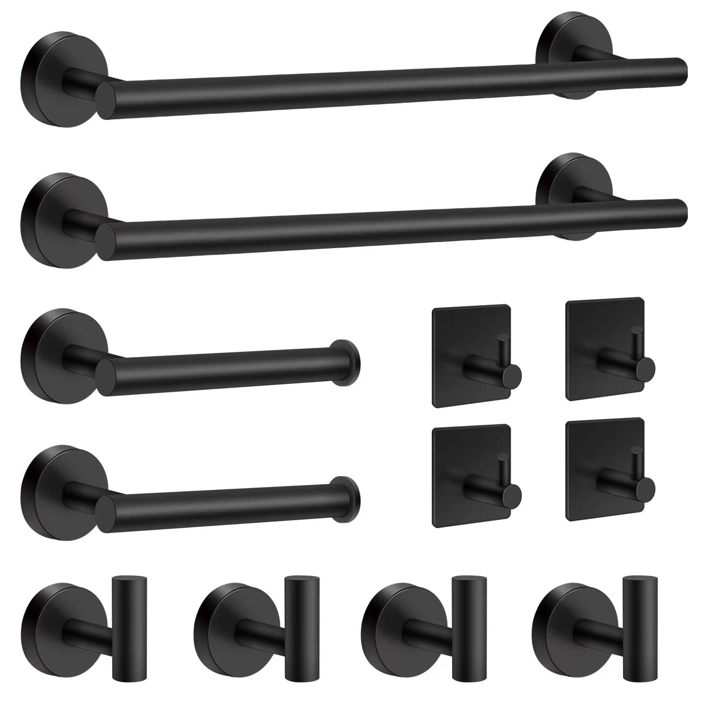 MengxFly Bathroom Hardware Set Towel Bar Towel Racks for Bathroom Towel Rack Bathroom Towel Holder Set Bathroom Accessories Wall Mounted Stainless Steel (Black)