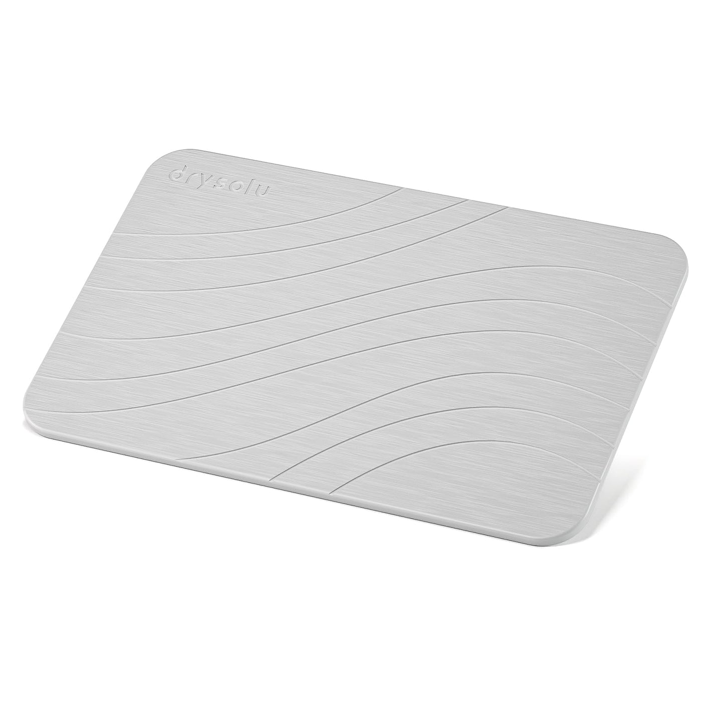 DRYSOLU Stone Bath Mat Diatomaceous Earth Mat Stone Shower mat Fast Water Drying Ultra Absorbent Pad Diatomite mat,Non-Slip for Bath Shower,Kitchen,Pet,15.35x23.62in,Hard,Light Gray,1-Pack