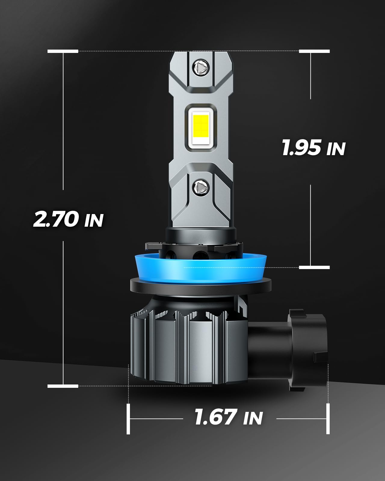Marsauto H11 9005 LED Headlight Bulbs Kit, 66000LM Super Bright, H11/H9/H8 9005/HB3 LED Headlight Bulbs Combo, 6000K Cool White, 3 Mins Plug and Play Bulbs Combo, IP68, Pack of 4