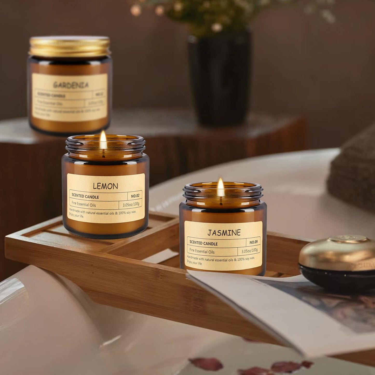 12Pack Scented Candle Sets - Aromatherapy Amber Jar Candles with Long - Lasting Scents - Ideal Gifts for Men & Women on Birthdays, Valentine's Day, Mother's Day, Thanksgiving Day, Christmas Day