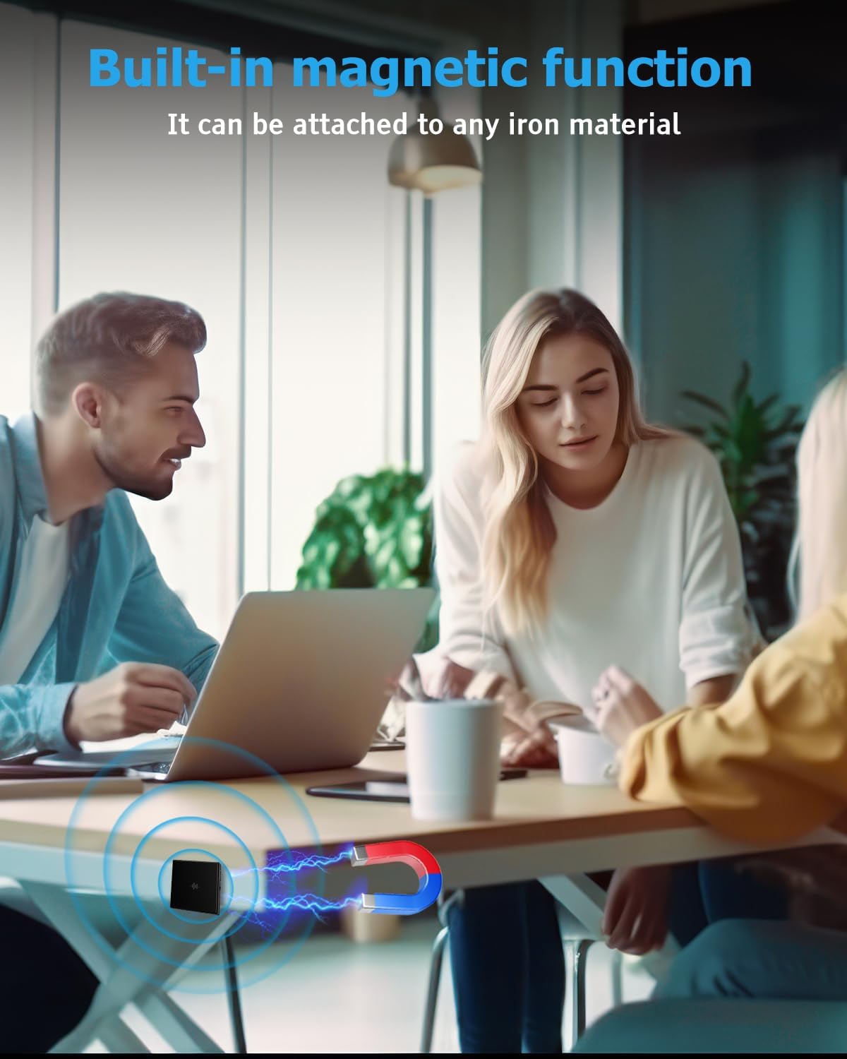 3072Kbps Magnetic Voice Recorder,Audio Recorder with AI-Triple Intelligent Noise Cancellation,128GB Recording Device with 9200Hours Store, Voice Activated Recorder for Lectures, Meetings, Intervie