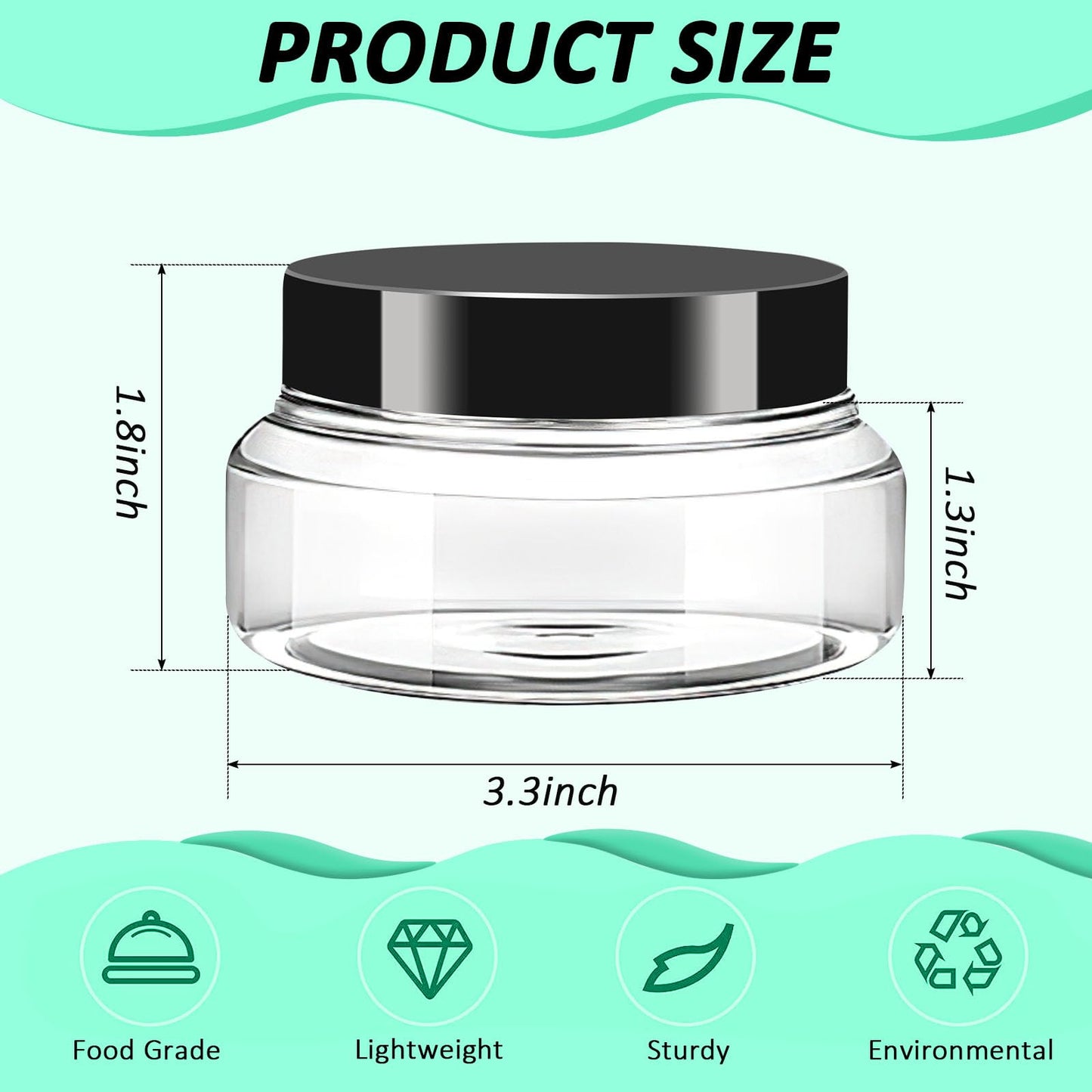 36 Pack Plastic Jars with Lids Plastic Containers Round Refillable Cosmetic Containers Empty Body Butter Jars Sugar Scrub Containers for Lotions, Cosmetics, Cream, Body Scrub (Clear, 5 oz)