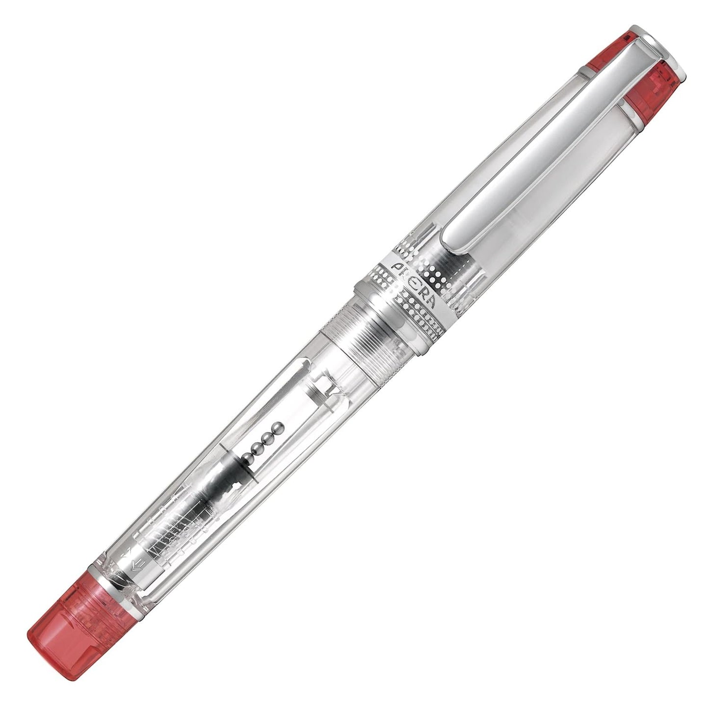 Pilot Prera Iro-Ai Medium-Nib Fountain Pen, Transparent Red Body (FPRN-350R-TRM)