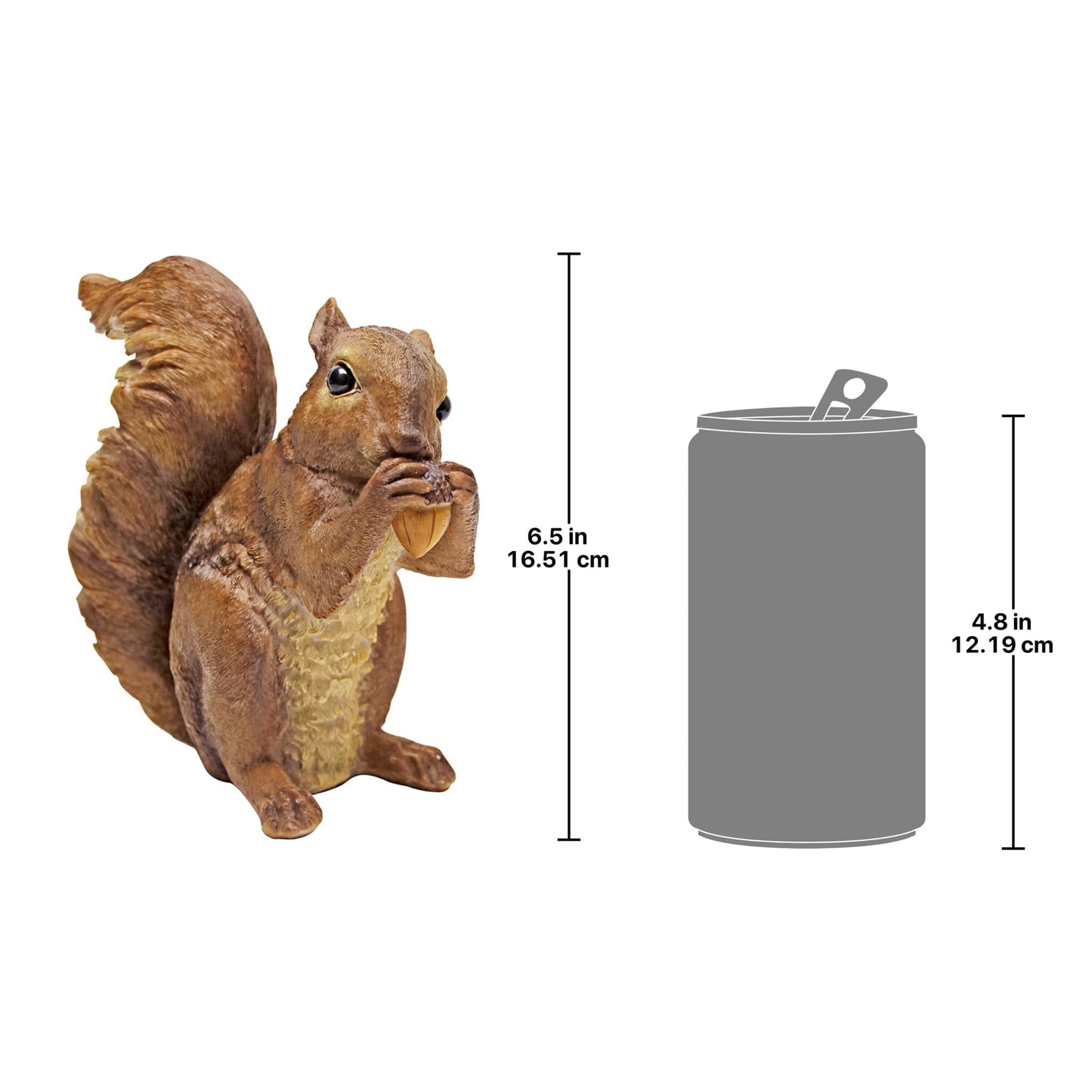 Design Toscano Chomper The Woodland Squirrel Outdoor Garden Statue, 18 cm, Polyresin,