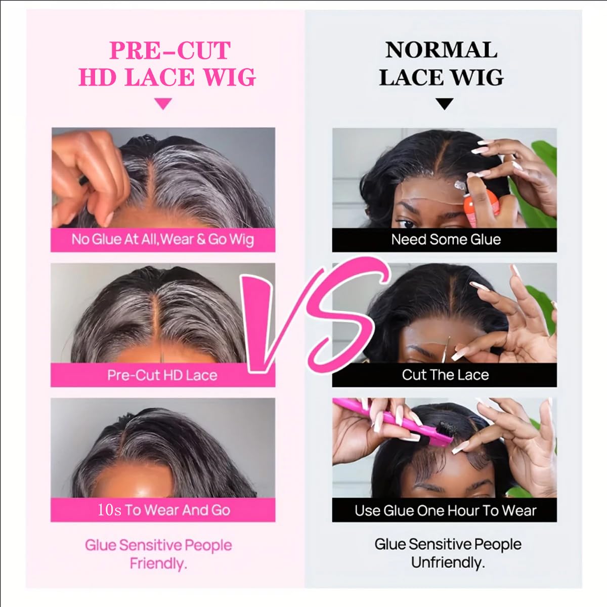 Wear and Go Glueless Wigs Human Hair Pre Plucked Pre Cut Deep Wave Curly Bob Wig Lace Front Wigs for Black Women Human Hair 180% Density 4x4 Lace Closure Glueless Bob Wigs Human Hair 14 Inch