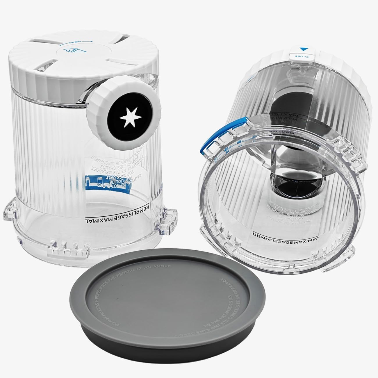 Replacement Pints and Lids (4 Pack) - Compatible with Ninja Swirl Creami NC700 Series Ice Cream Maker, BPA-Free, Dishwasher Safe (Includes Swirl NozzlesăIce Cream soop)
