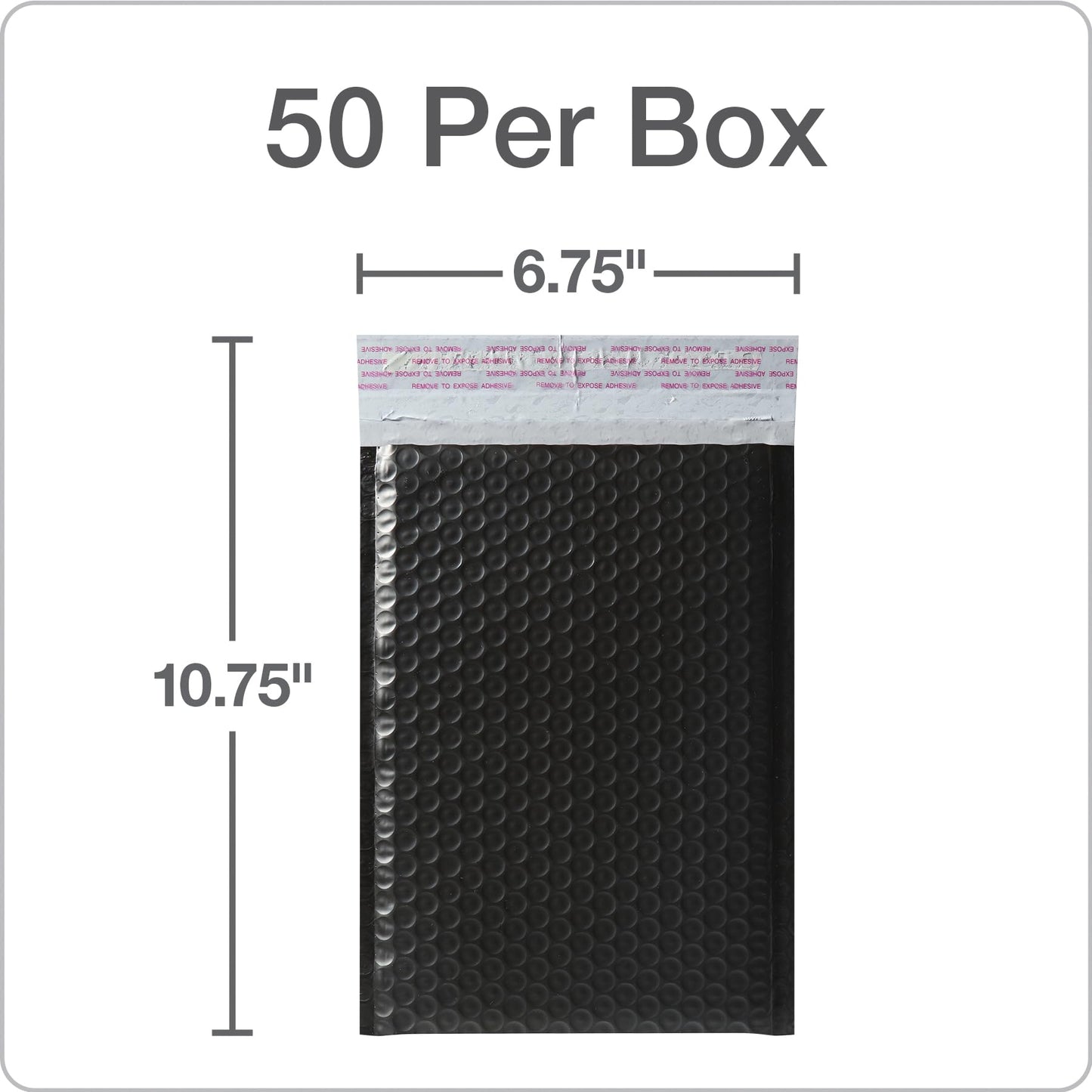 Quality Park Bubble Mailers, 6 x 9 Shipping Envelopes, Water Resistant Black Poly Padded Envelopes, Redi-Strip Peel Off Closure, 50 Per Box (QUA85865)