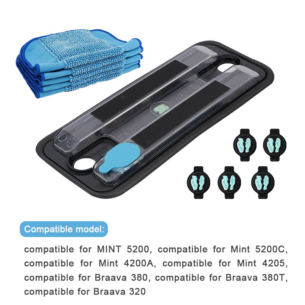 Tookie 11pcs Reservoir Pad Set, Vacuum Cleaner Mop Pad Compatible for Braava 380 380T 380T, Reservoir Pad Wick Cap & Mop(Size:11pcs)