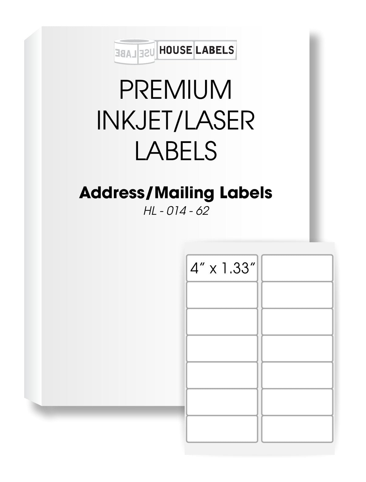 400 Sheets; 5,600 Labels of HouseLabels 14-UP, Address/Mailing Labels (4.0" x 1-1/3") - BPA Free!