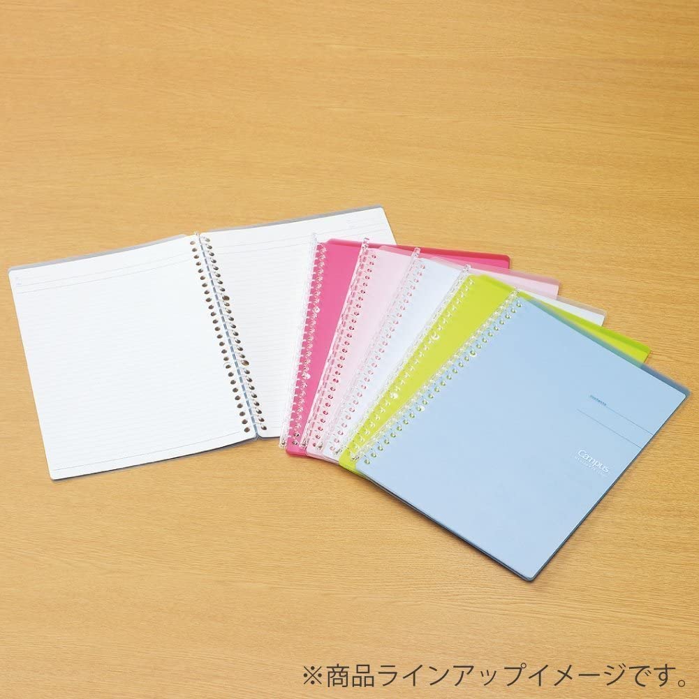 Kokuyo Campus Easy-Carry Slim Binder Smart-Ring B5 26-Ring Set OF 3 (Light Pink, Light Blue & Clear, B5)