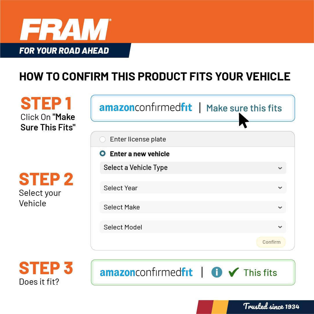 FRAM Extra Guard CA11050 Replacement Engine Air Filter for Select Chrysler, Dodge, Ram and Volkswagen (3.6L) Models, Provides Up to 12 Months or 12,000 Miles Filter Protection