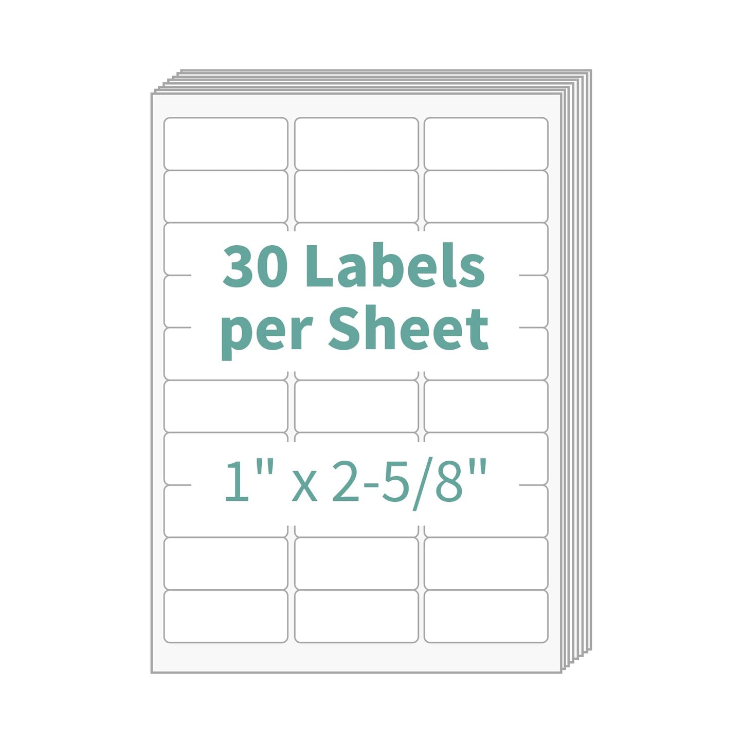 30-UP 1" X 2-5/8" Shipping Address FBA Labels for Inkjet Printers, 500 Sheets, Pack of 15000 Label