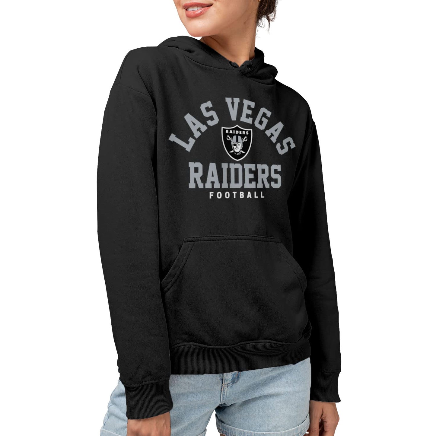 Junk Food Clothing x NFL - Las Vegas Raiders - Classic Team Logo - Unisex Adult Pullover Fleece Hoodie for Men and Women - Size 3X-Large Black