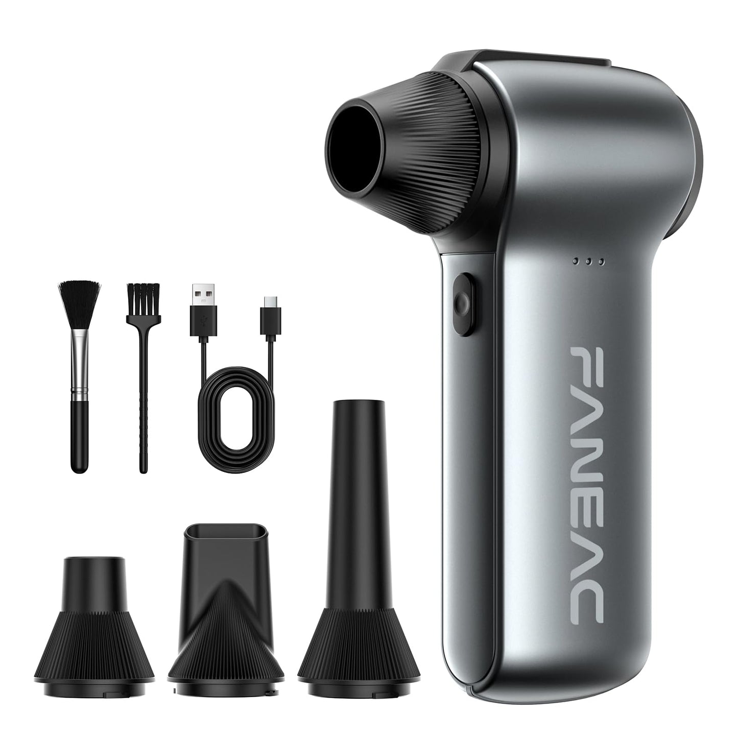 FANEAC X115 Compressed Air Duster - 130000RPM Ultra Power Electric Air Duster, 3-Gear Speed Mini Dust Blower for Computer, Keyboard, Electronics Indoor and Outdoor