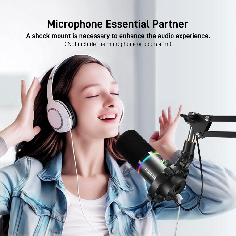 MAONO PD200X Shock Mount - Microphone Mounts Reduce Vibration Noise