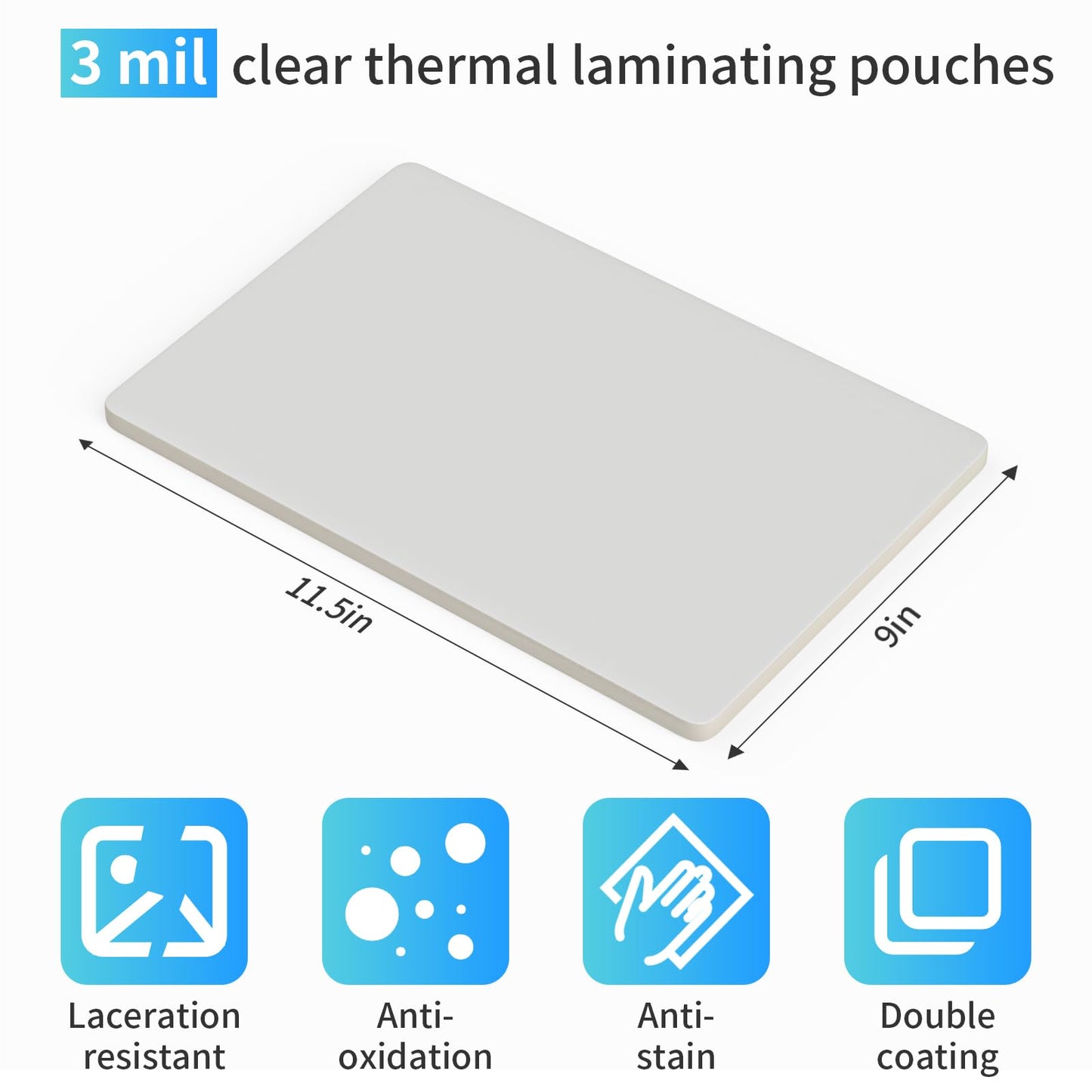 Laminating Sheets,500 Pack Thermal Laminating Pouches Holds 8.5 x 11 Inch,3 Mil Clear Laminator Paper 9 x 11.5 Inch, Letter Size, for Education,Documents, Certificate...