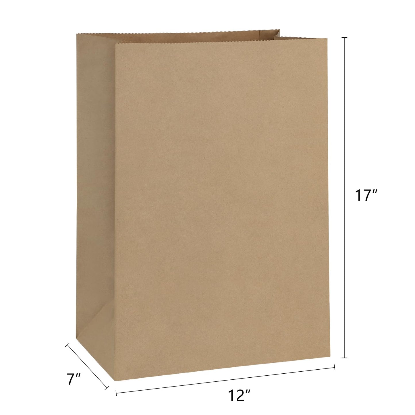 BagDream Grocery Bags 12x7x17 Inches 100Pcs Heavy Duty Kraft Paper Grocery Bags Durable Paper Barrel Sack Bags Kraft Paper Gift Bags Bulk 100Pack Brown