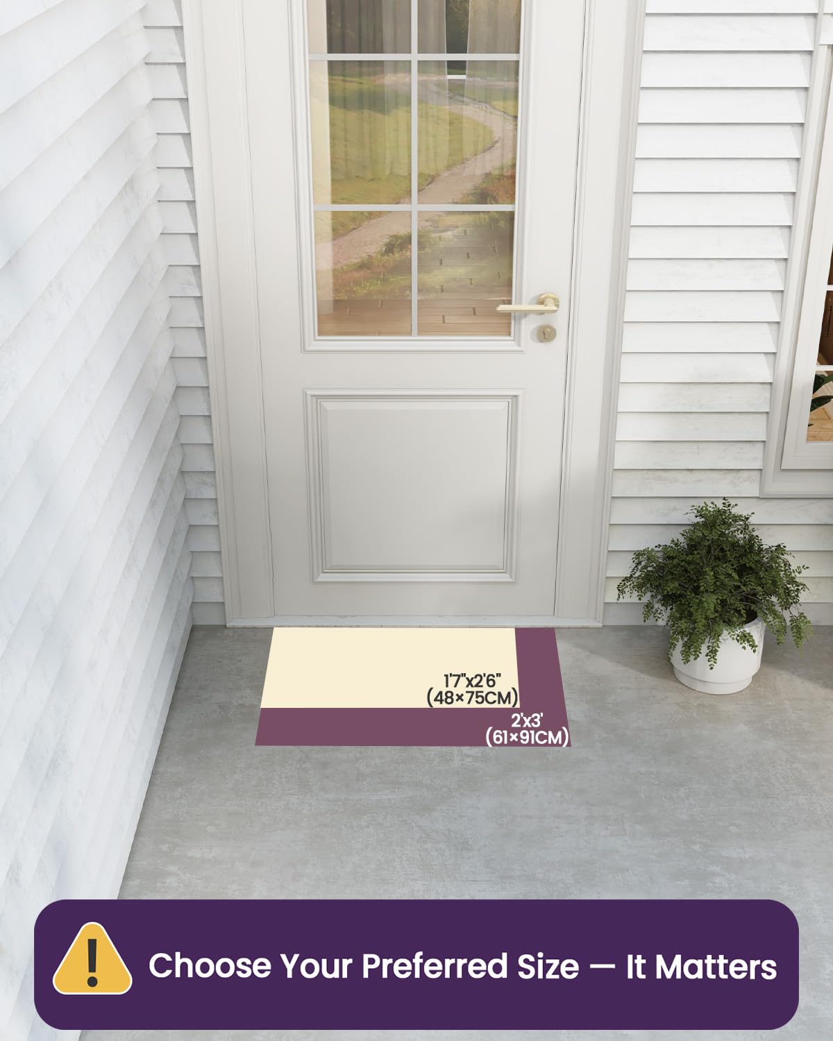 DEXI Rubber Front Door Mat Outside Entrance 24x36, Non Slip Dirt Trapper Drainage Holes Doormat, Heavy Duty Entryway Rug Waterproof All Weather Floor Mat for Welcome, Black