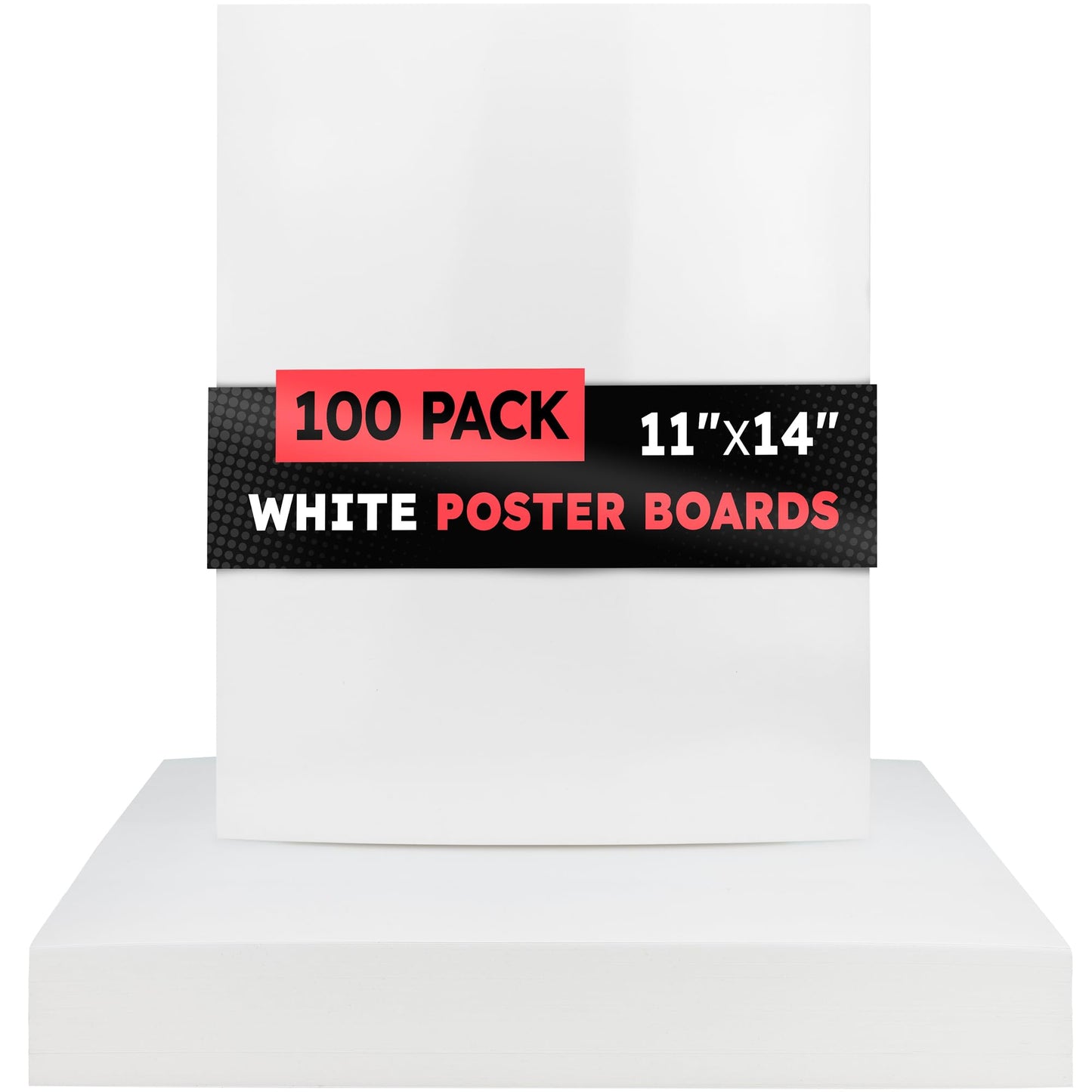 Hygloss Medium Poster Board 11x14-100 Poster Boards Bulk Pack - 10 Pt. Thickness White Poster Board Paper for Projects, Presentations, Displays, Signs, Crafts - Blank Posterboard Multipack 11" x 14"