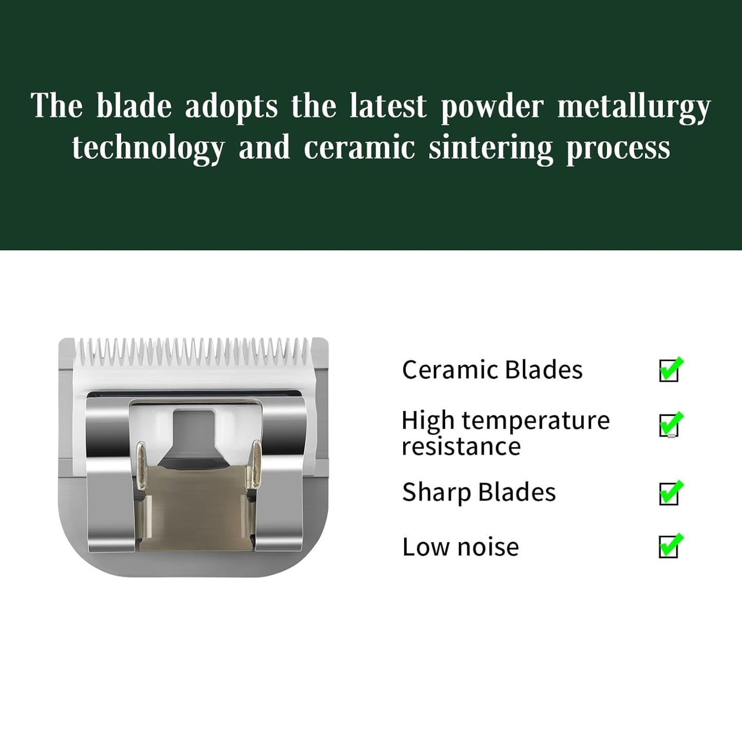 3-3/4 Detachable Replacement Ceramic Blades,compatible with oster Classic 76/Star-Teq/Power-Teq andi A*dis AGC,BDC,BGC,MBG Series Clippers,Size 3-3/4, 1/2-Inch(13mm)