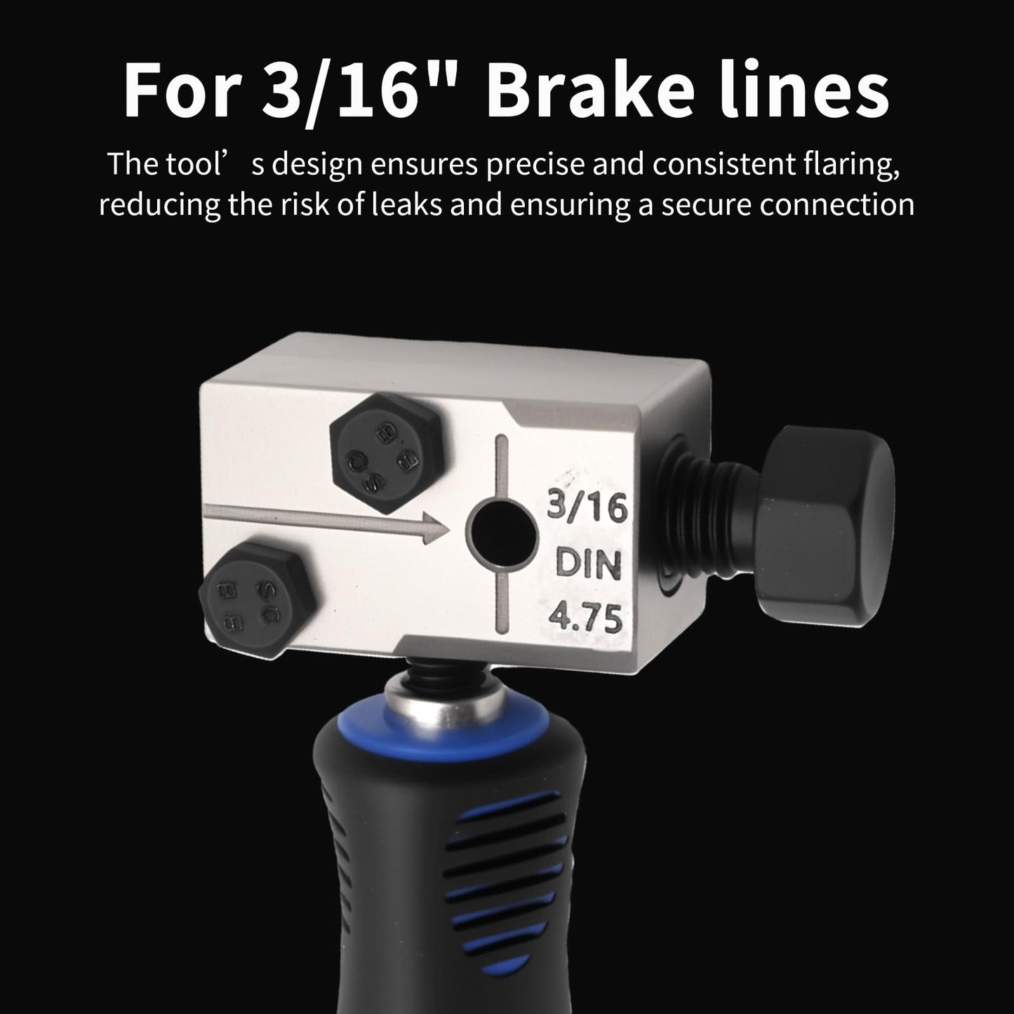 3/16 Inch Metal Handheld Brake Line Flaring Tool, 4.75mm DIN Bubble Flaring Tool for Automotive Brake Lines