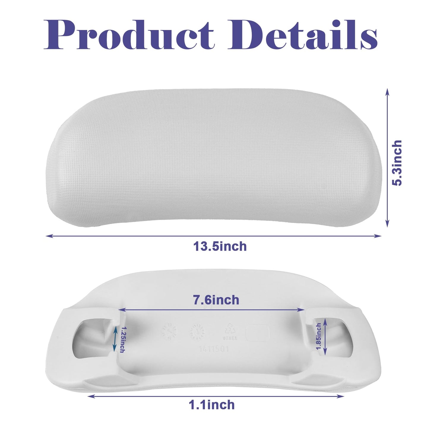 77228 1411501 Spa Spa Hot Tub Head Pillow Replacement for Spa Highlife Series Head Pillows (2014 to Current), Compatible with Watkins Spa Neck Pillows Hot Tub Pillows 2 Pack