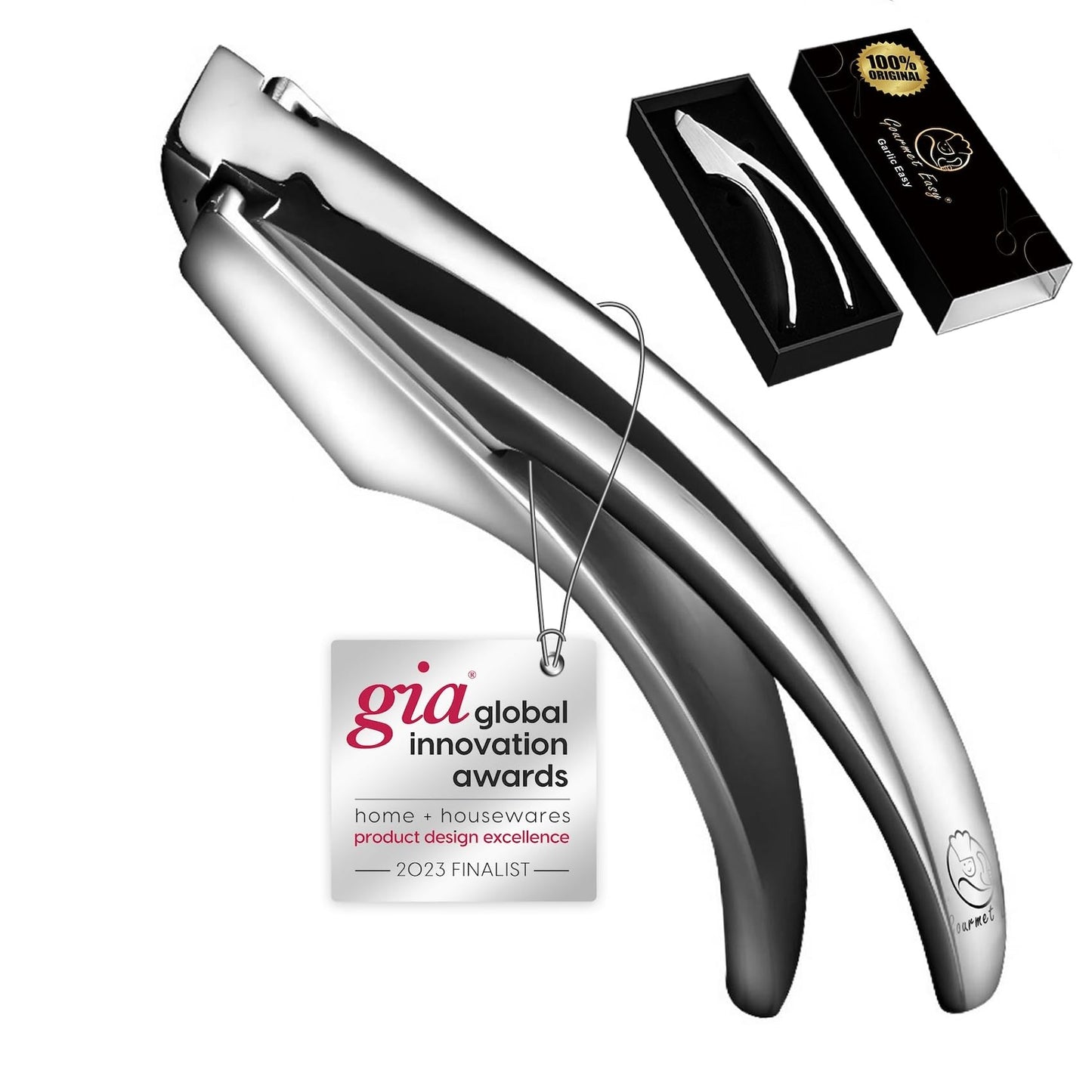 No Peeling Required Garlic Press Stainless Steel with Detachable Handle for Fine Mincing-Premium Garlic Mincer Tool, Rust-Proof, Easy to Clean, Dishwasher Safe Garlic Crusher with Lifetime Replacement