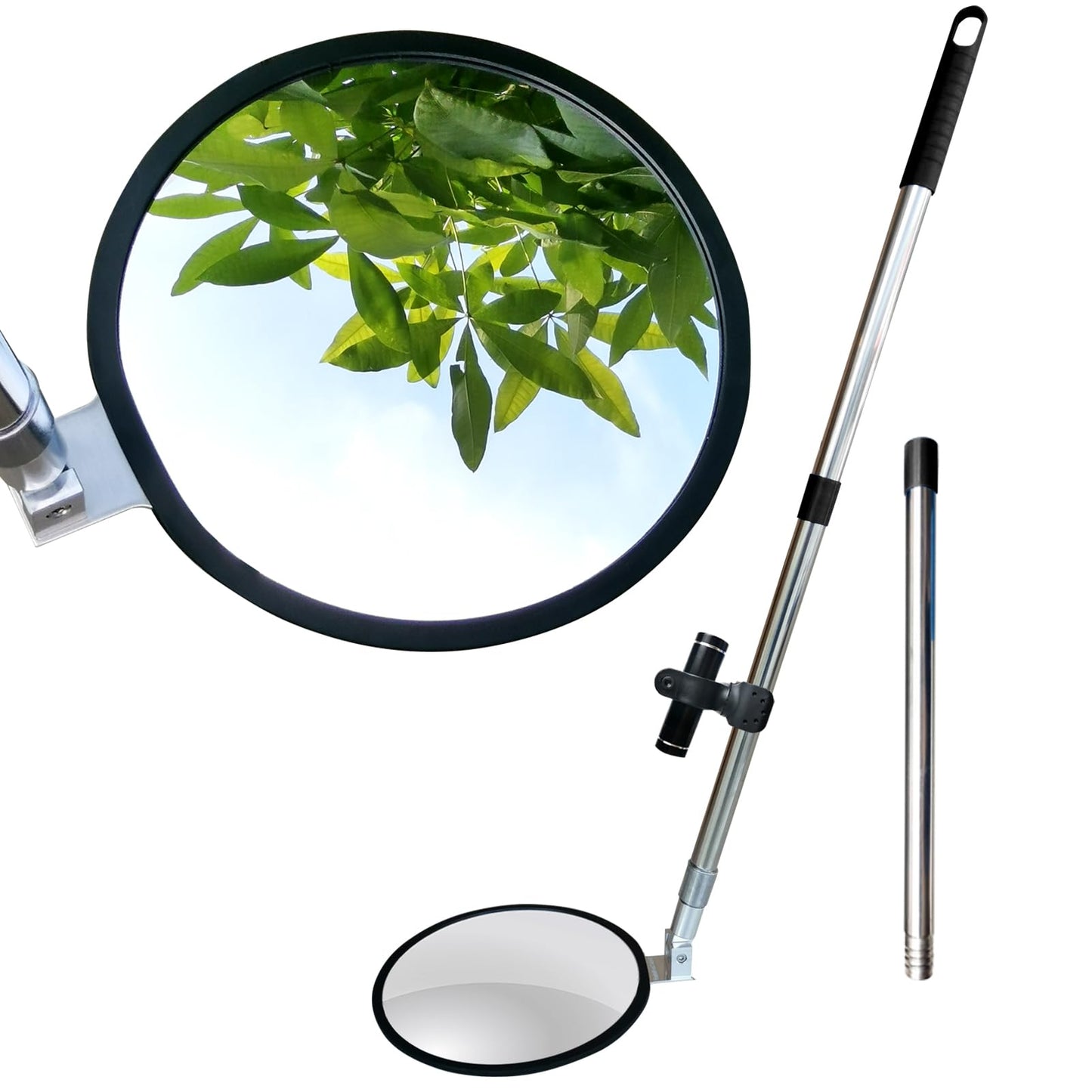 Best Under Vehicle Inspection Mirror – Security Mirror with Telescoping Handle and Mirror Angle Adjustment for Security Check Under Cars, Trucks, Equipments, Over Shelves and Corners