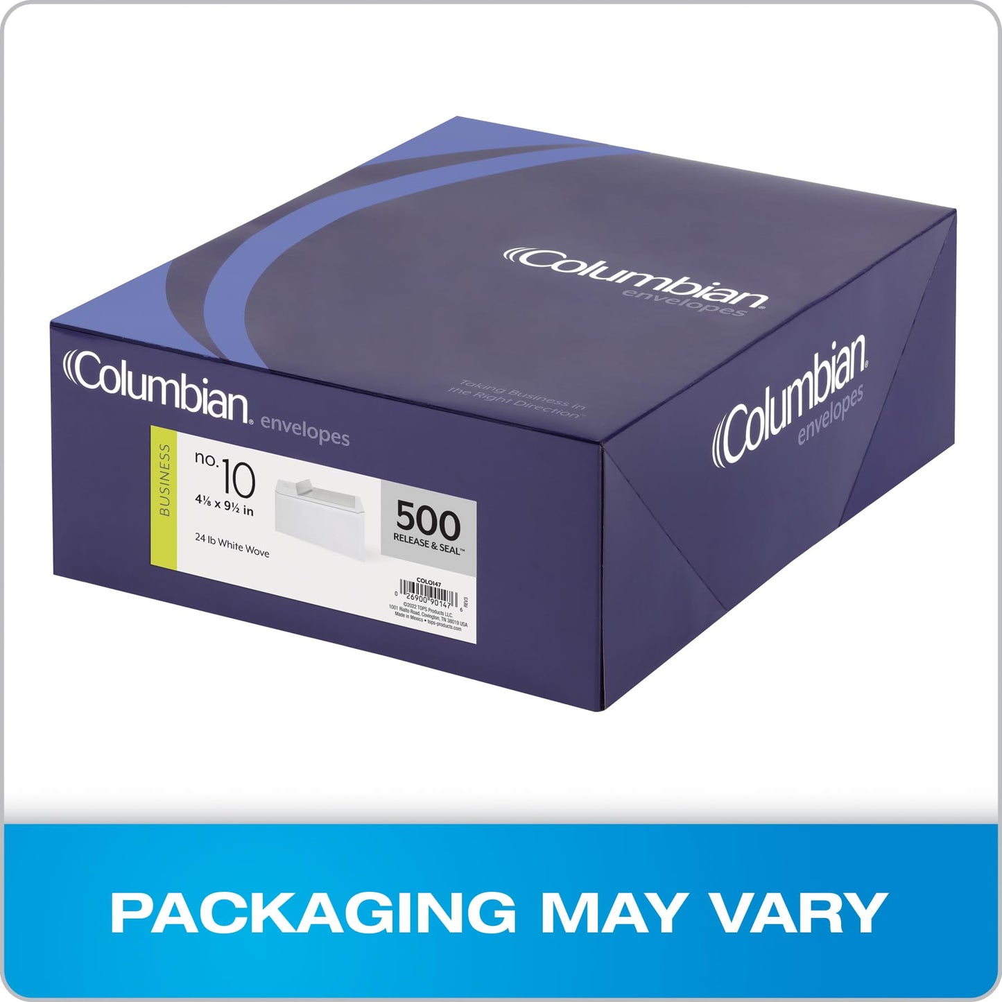 Columbian CO147 (#10) 4-1/8x9-1/2-Inch Grip-Seal White Envelopes, 500 Count