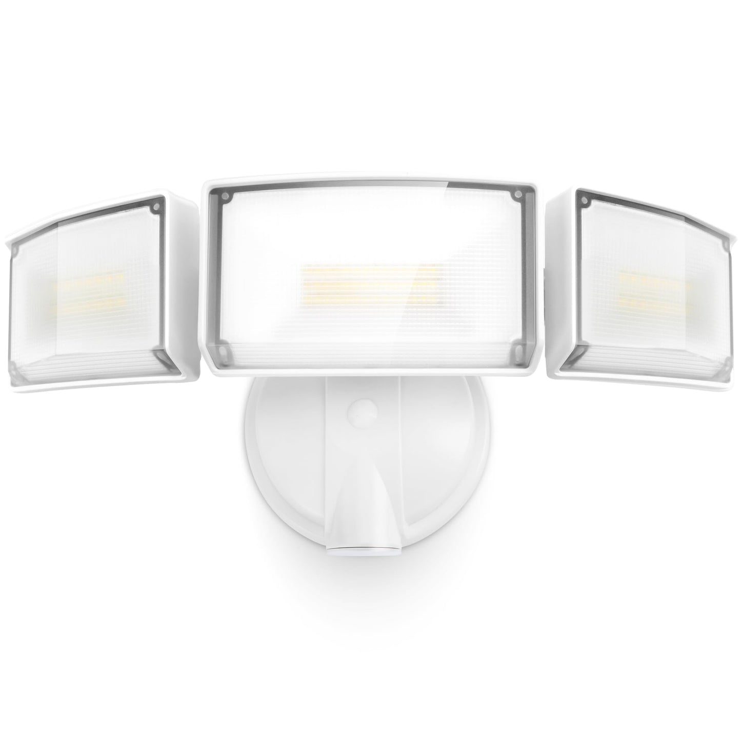 LUTEC 75W 8000 Lumen Floods Light Outdoor, Switch Controlled LED Security Lights with 3 Adjustable Heads, 5000K Daylight, IP65 Waterproof Exterior Flood Light for Outside Garage, Yard, Patio-White