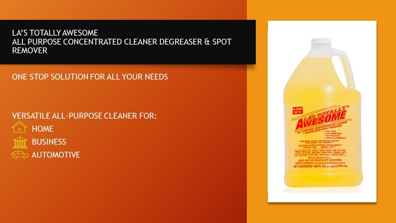 128oz Refills, 1 bottle Original - La's Totally Awesome All Purpose Concentrated Cleaner Degreaser Spot Remover Cleans Everything Washable As Seen on Tv