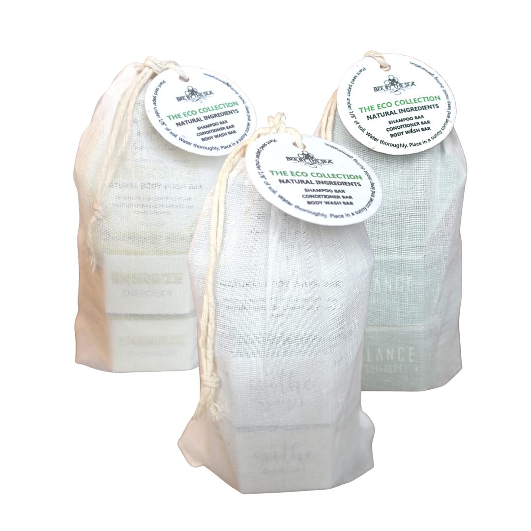 Bee By the Sea Eco Bar Variety Pack (Shampoo, Conditioner and Body Wash)