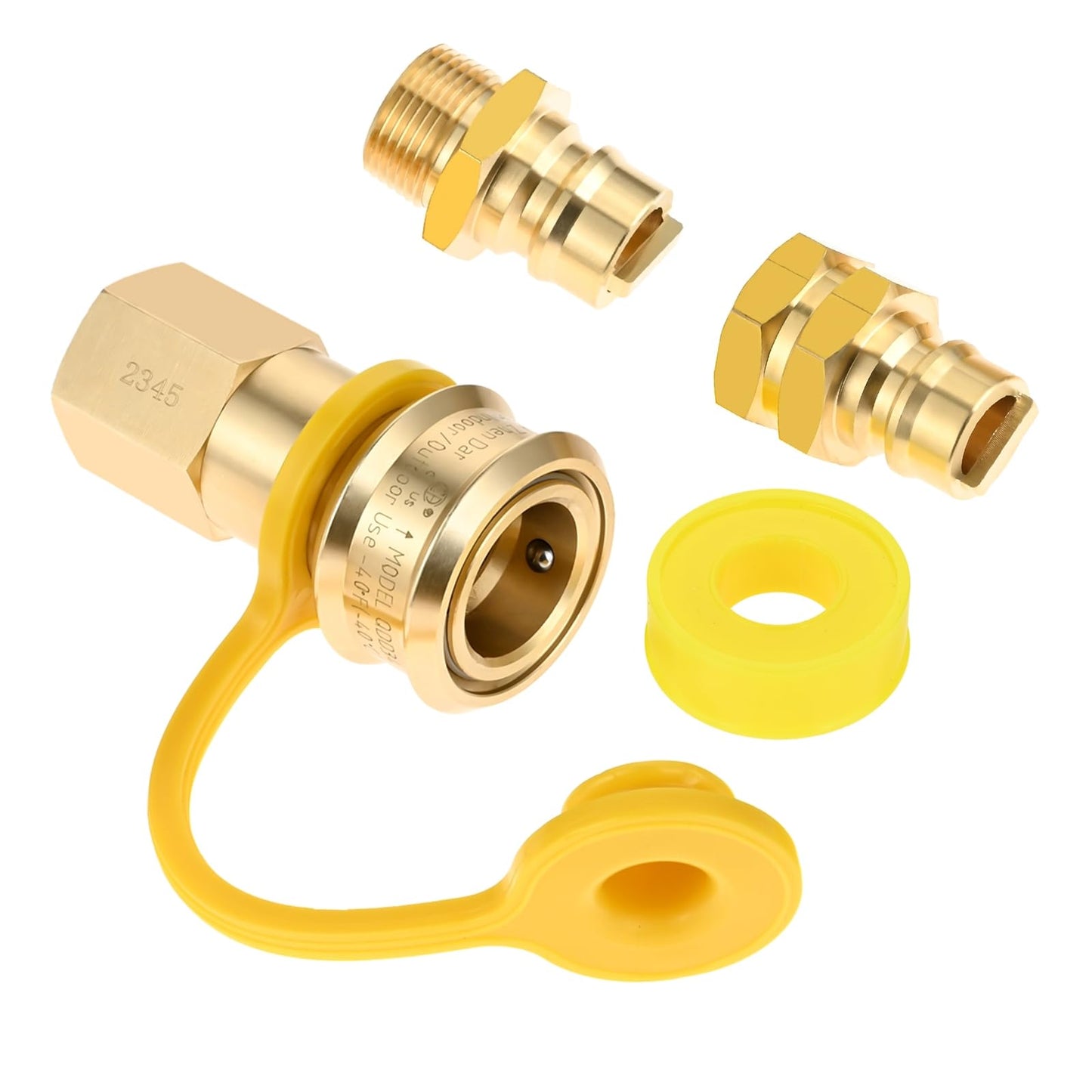 3/4" Propane Quick Connect Fittings, 3/4" Female Male Brass Natural Propane Hose Quick Connect Disconnect Fittings, Large Flow for Kitchen Equipment, Outdoor Gas Appliances, Generator Gas Supply Pipes