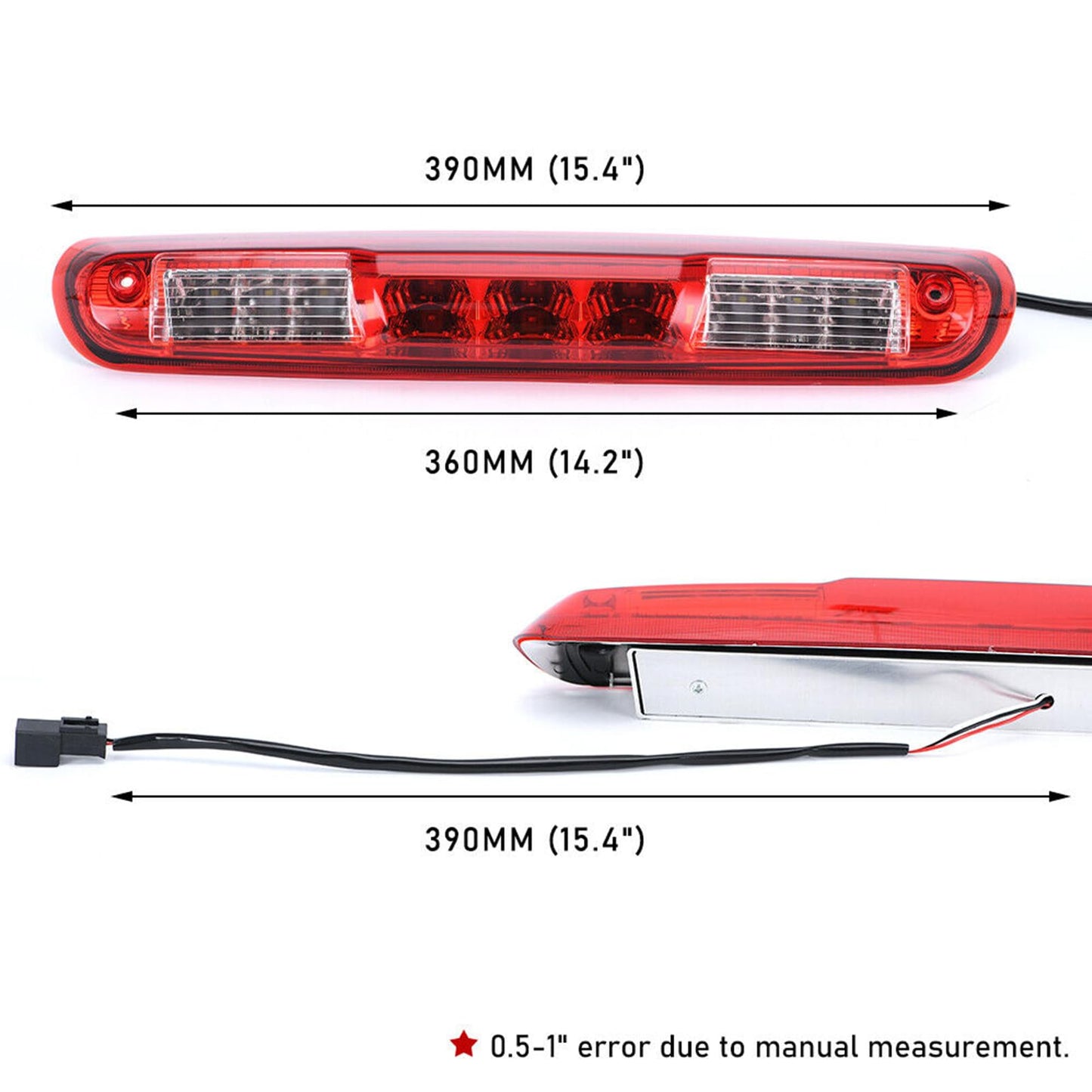 Wocch 25890530 07-13 Silverado 3rd Brake Light High Mount Stop Light LED Third Brake Light Lamp for Chevy Silverado GMC Sierra 1500 2500 3500 HD 2007 2008 2009 2010 2011 2012 2013