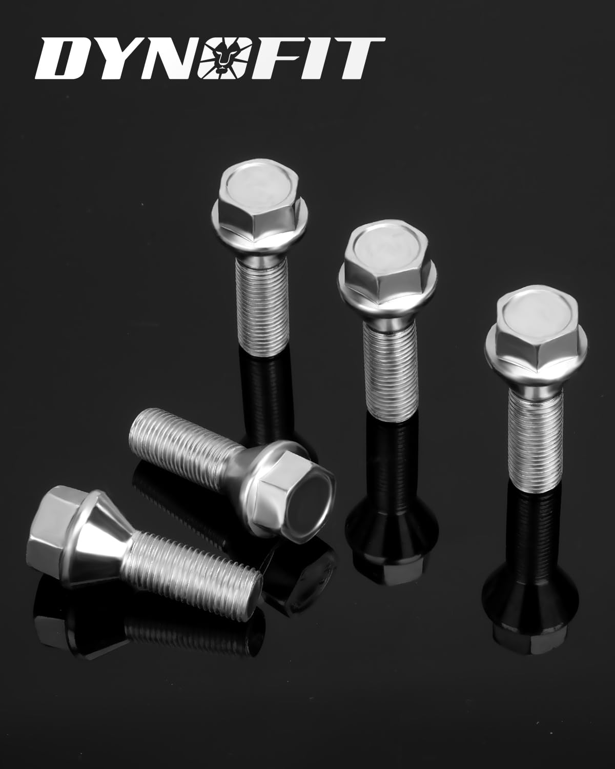 Dynofit M12x1.25 Lug Bolts Set Compatible with Je-ep Compass Cherokee Renegade, 20pcs 12mmx1.25 Lug Nuts Stud for Fiat 500 Dodge Dart Chrysler 200, 28mm Shank Wheel Bolts Replace OE#6511051AA 611-005
