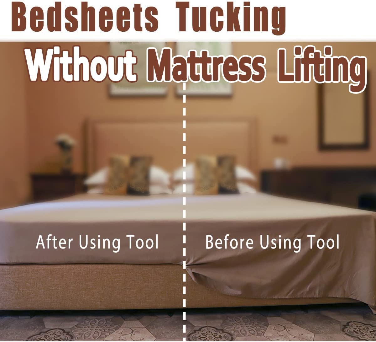 Mattress Lifter,Mattress Elevator,Bed Making Aid with Bed Sheet Tucker Tool for Easy Cleaning Bed Lifter for Back Pain Relief