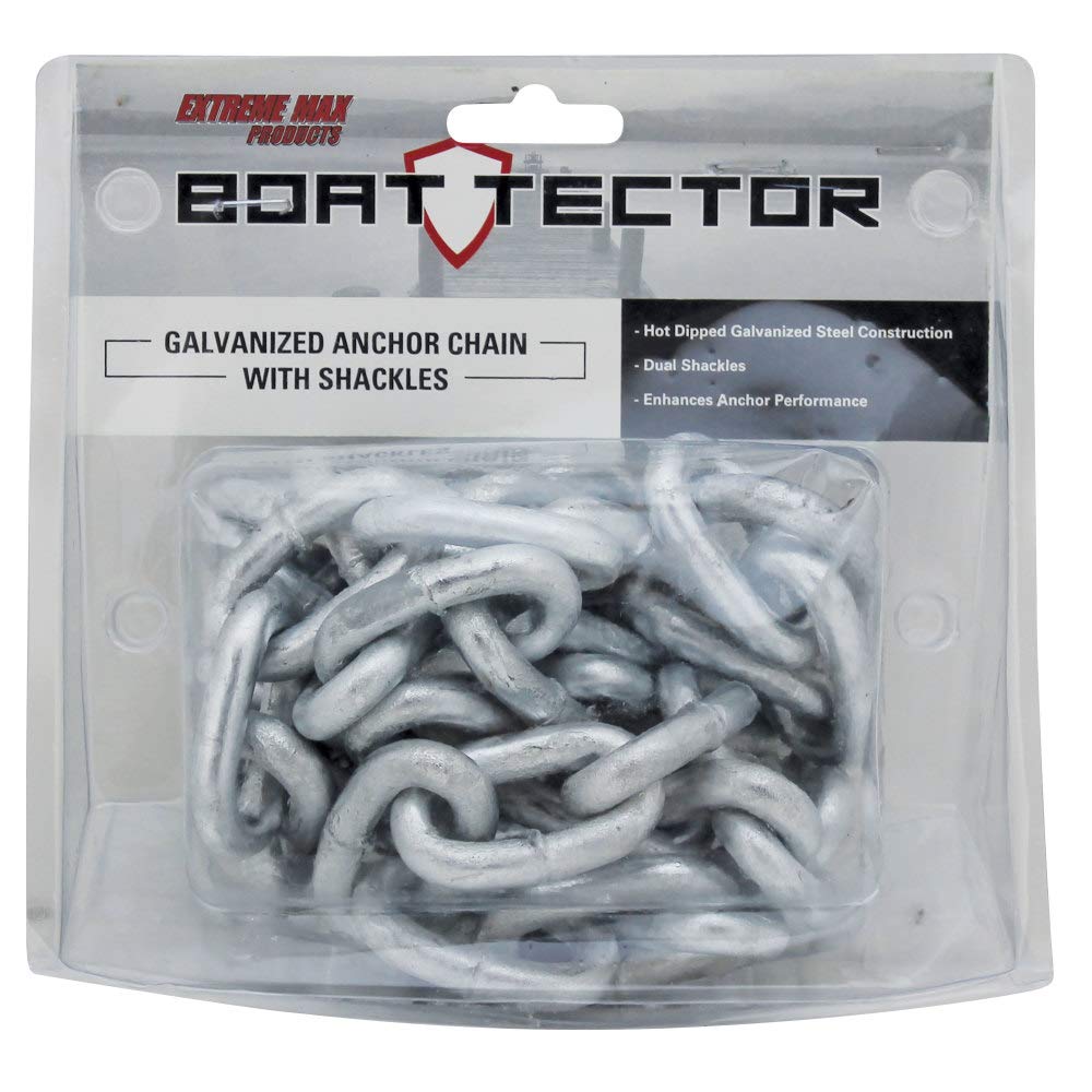 Extreme Max 3006.6572 BoatTector Galvanized Steel Anchor Chain, 5/16" x 5'