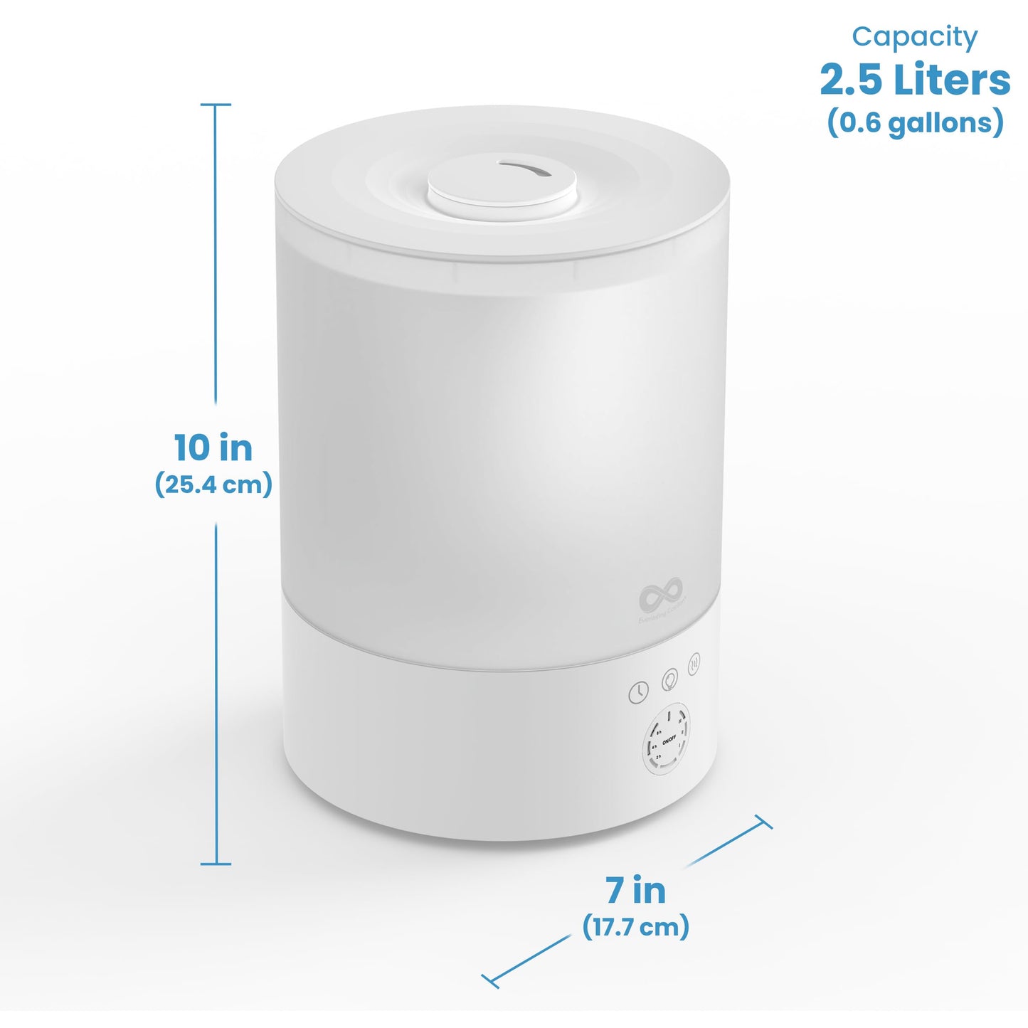 Everlasting Comfort 2.5L Top Fill Humidifiers for Bedroom - Quiet Easy to Fill & Clean, 24HR Runtime, Night Lights, Timer, Corded Cool Mist Humidifier, Auto Shut-Off, Essential Oil Diffuser