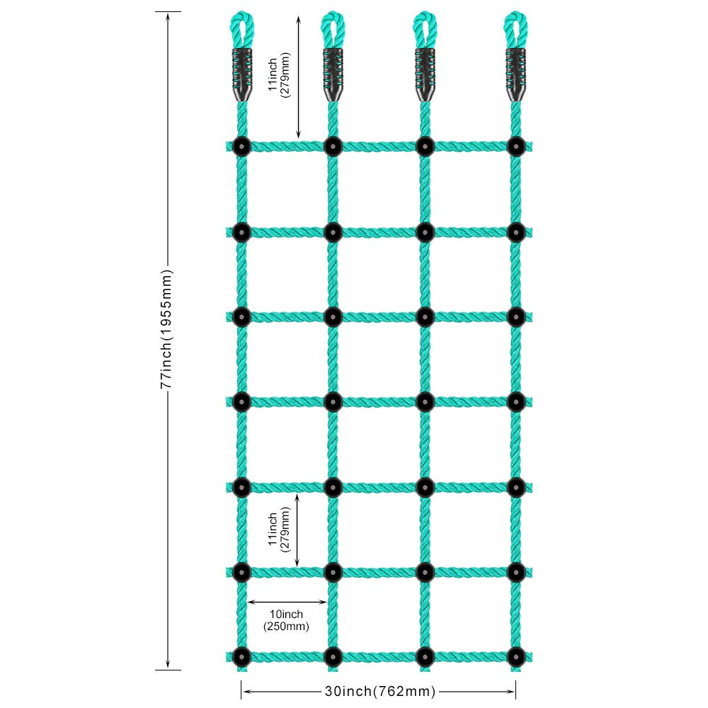 BeneLabel Climbing Cargo Net, Indoor/Outdoor Military Webbing Net, 100% Nylon Rope Ladder, Corrosion Resistant, 75cm x 195cm